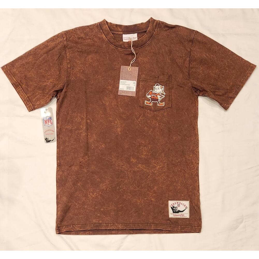 Youth Mitchell & Ness Cleveland Browns Embroider Pocket Shirt Sz M (10/12) NFL